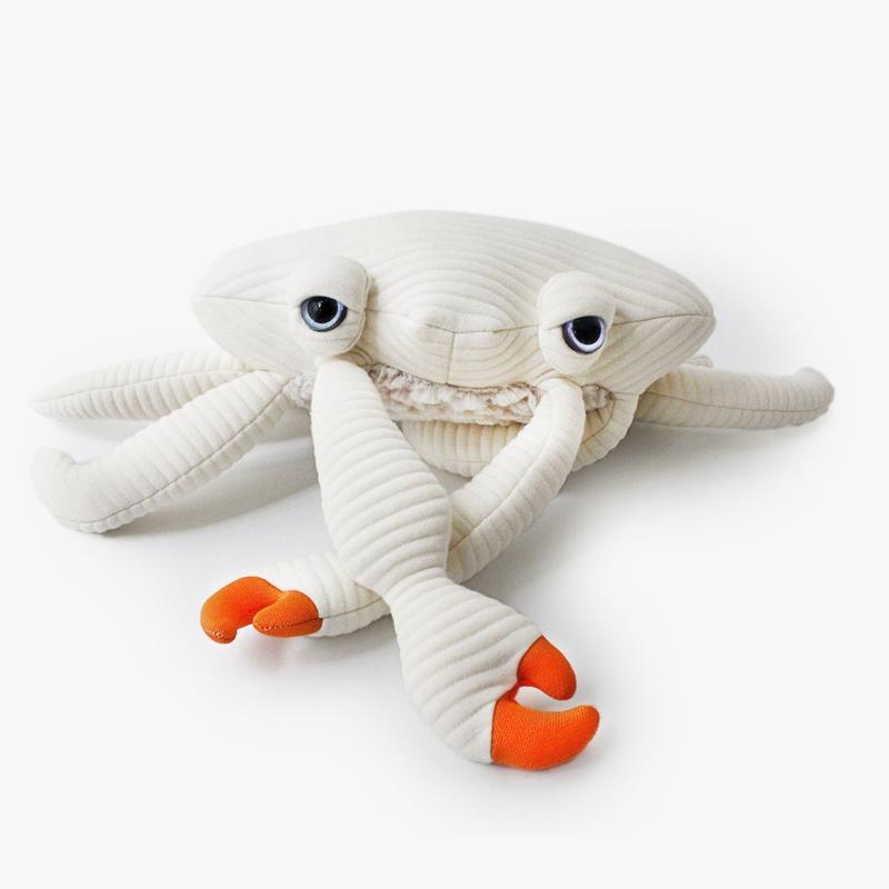 HKM-417875 Super Soft White Hairy Crab Pillow - Cozy Baby Toy and Decorative Cushion