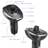 HKM-417939 Bluetooth Dual USB Car Charger with FM Transmitter and LED Indicator