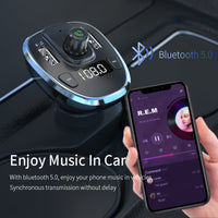 HKM-417939 Bluetooth Dual USB Car Charger with FM Transmitter and LED Indicator