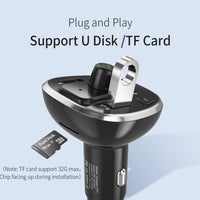HKM-417939 Bluetooth Dual USB Car Charger with FM Transmitter and LED Indicator