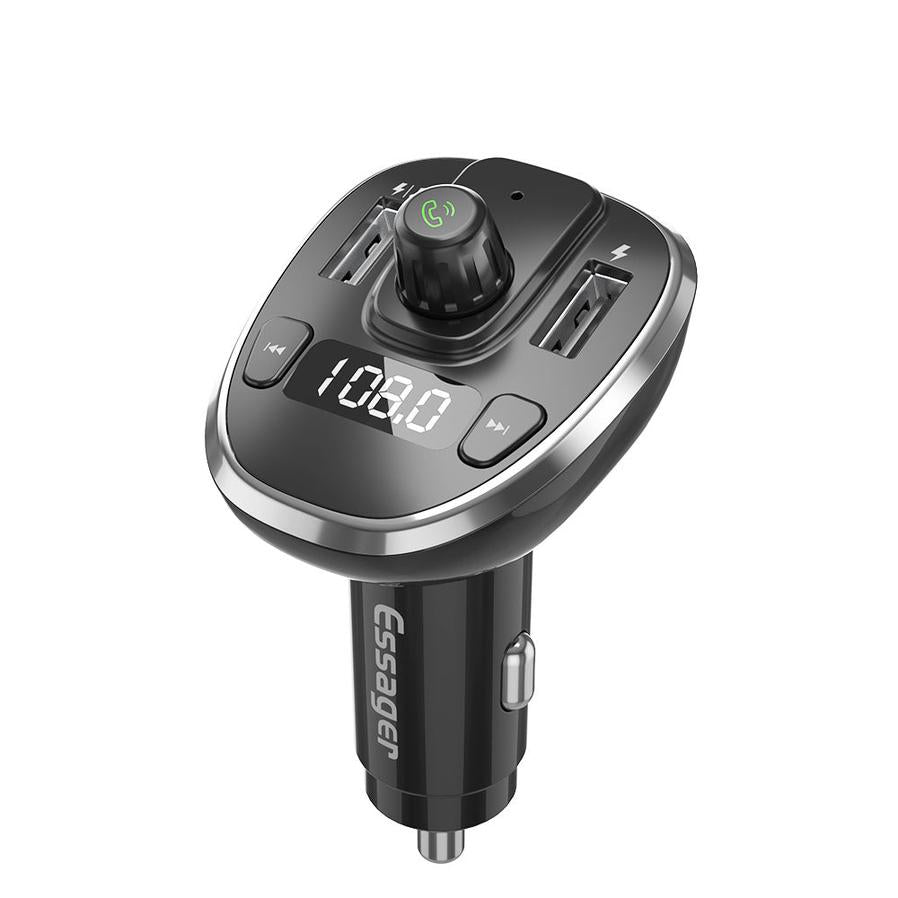 HKM-417939 Bluetooth Dual USB Car Charger with FM Transmitter and LED Indicator