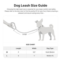 HKM-4179517 Adjustable Neoprene Padded Handle 4 FT Dog Leash for Stylish Daily Walks