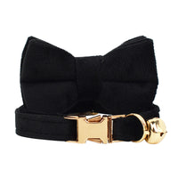 HKM-4180029 Lovely Cat Bow and Bell Collar Set for Pets, Cotton Material, Cartoon Design, Small and Large Sizes Available