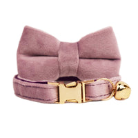 HKM-4180029 Lovely Cat Bow and Bell Collar Set for Pets, Cotton Material, Cartoon Design, Small and Large Sizes Available
