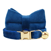 HKM-4180029 Lovely Cat Bow and Bell Collar Set for Pets, Cotton Material, Cartoon Design, Small and Large Sizes Available
