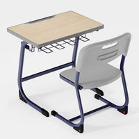 HKM-418003 Modern Steel Student Desk and Chair Set for Classroom and Home Office Use