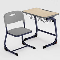 HKM-418003 Modern Steel Student Desk and Chair Set for Classroom and Home Office Use