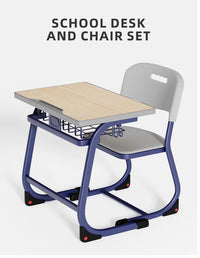 HKM-418003 Modern Steel Student Desk and Chair Set for Classroom and Home Office Use
