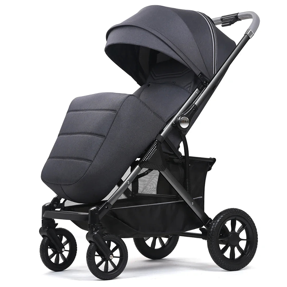 HKM-418067 Luxury 3-in-1 Two-Way Folding Baby Stroller with Portable Pram Carrier for Travel