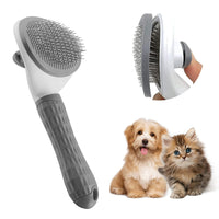 HKM-4181309 Cat Grooming Brush with Release Button for Easy Hair Removal, Perfect for Long and Short Haired Cats
