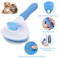 HKM-4181309 Cat Grooming Brush with Release Button for Easy Hair Removal, Perfect for Long and Short Haired Cats