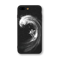 HKM-418131 Frosted Painted Soft Shell Phone Case - A Space Surfing, Climbing the Moon, Eclipse, Full Moon Designs
