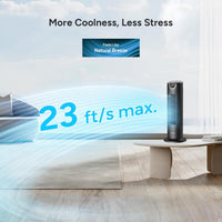 HKM-4181331 25 dB Quiet DC Bladeless Tower Fan with Remote, 8 Speeds, 1-8H Timer, 80° Oscillation, 16 Inch for Home and Office