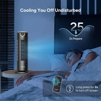 HKM-4181331 25 dB Quiet DC Bladeless Tower Fan with Remote, 8 Speeds, 1-8H Timer, 80° Oscillation, 16 Inch for Home and Office