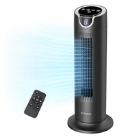 HKM-4181331 25 dB Quiet DC Bladeless Tower Fan with Remote, 8 Speeds, 1-8H Timer, 80° Oscillation, 16 Inch for Home and Office