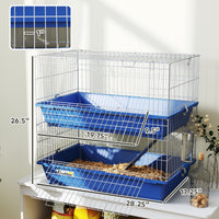 HKM-4181693 2-Tier Small Animal Cage with Ramp and 2 Access Doors for Rabbits, Chinchillas, and Guinea Pigs
