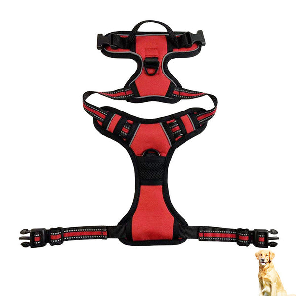HKM-4183101 Reflective Adjustable Nylon Traction Harness for Medium and Large Dogs - Multiple Colors Available