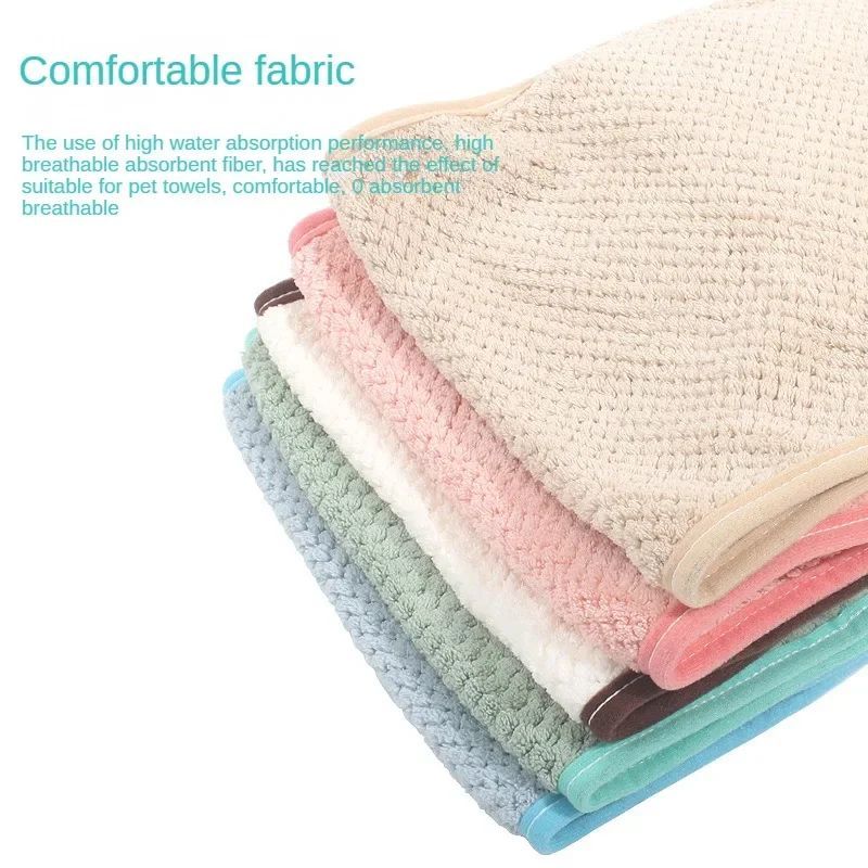 HKM-4183485 Super Absorbent Quick-Drying Towel for Pets - Pocket Style Scrub Gloves and Bath Towel, 60x25 CM