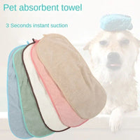 HKM-4183485 Super Absorbent Quick-Drying Towel for Pets - Pocket Style Scrub Gloves and Bath Towel, 60x25 CM
