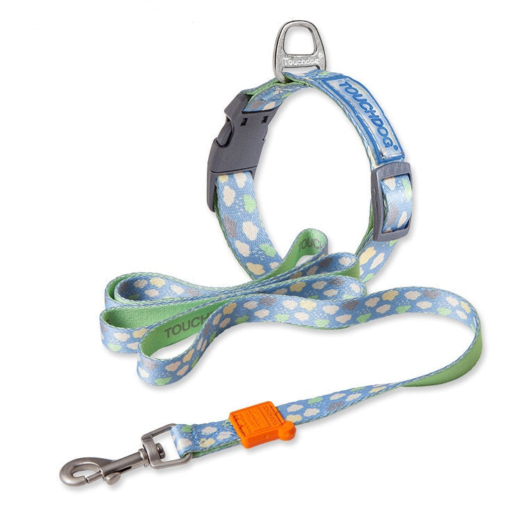 HKM-4183613 Nylon Heat Transfer Dog Harness with Leash and Chest Back Collar for Outdoor Walking