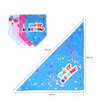 HKM-4184381 Pet Birthday Triangle Scarf in Balloon and Ribbon Colors, One Size, Polyester Material