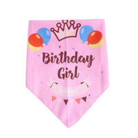 HKM-4184381 Pet Birthday Triangle Scarf in Balloon and Ribbon Colors, One Size, Polyester Material