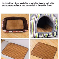 HKM-4185661 Summer Pet Cooling Mat for Dogs - Rattan Fiber, Available in Multiple Sizes