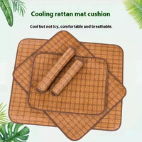 HKM-4185661 Summer Pet Cooling Mat for Dogs - Rattan Fiber, Available in Multiple Sizes