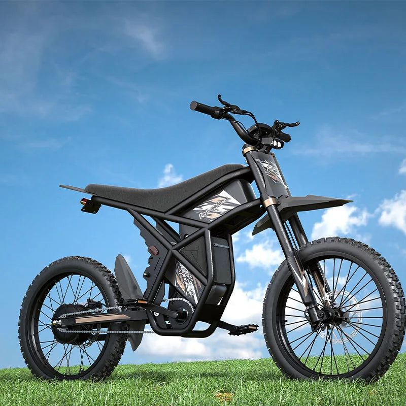 HKM-418579 60V Fat Tire Electric Mountain Bike with Dual Batteries, 3-Speed and Hydraulic Disc Brakes