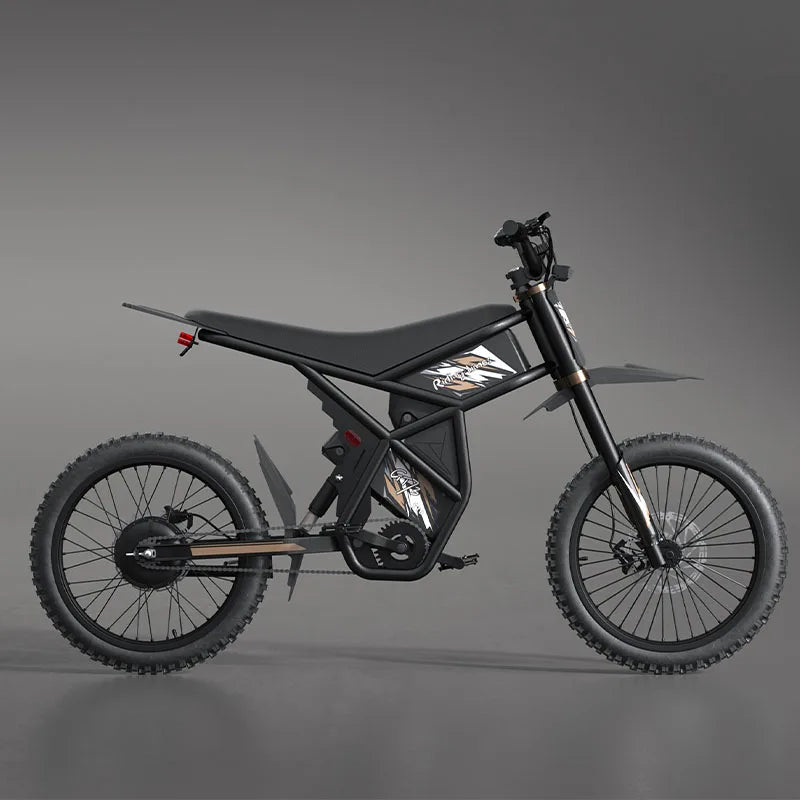 HKM-418579 60V Fat Tire Electric Mountain Bike with Dual Batteries, 3-Speed and Hydraulic Disc Brakes