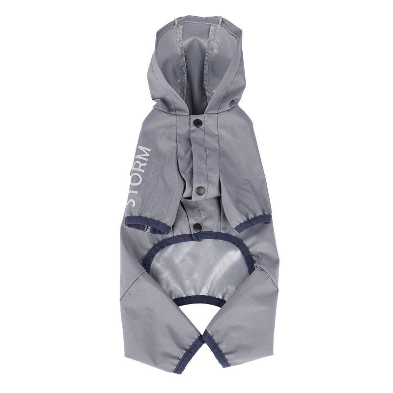 HKM-4186173 Trendy Waterproof Raincoat for Dogs - Casual Pet Clothing in Red, Green, Gray, Sizes S-XXL