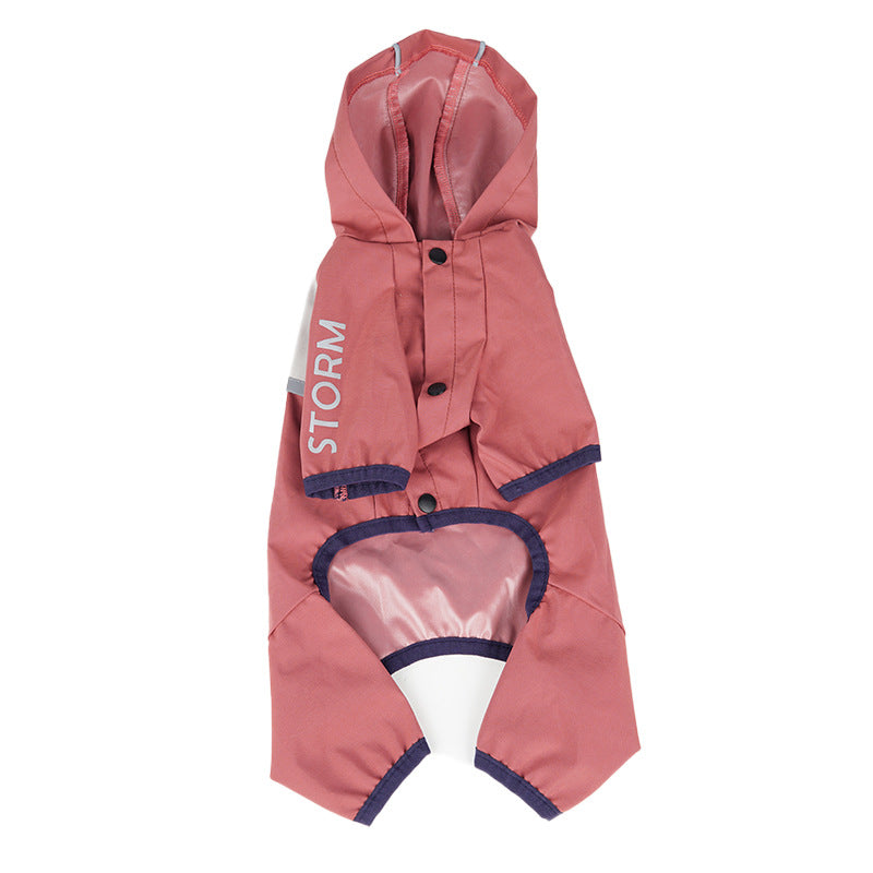 HKM-4186173 Trendy Waterproof Raincoat for Dogs - Casual Pet Clothing in Red, Green, Gray, Sizes S-XXL