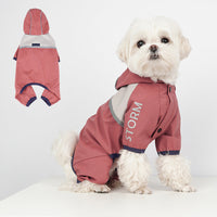 HKM-4186173 Trendy Waterproof Raincoat for Dogs - Casual Pet Clothing in Red, Green, Gray, Sizes S-XXL