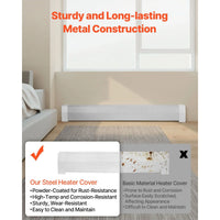 HKM-418643 Heavy-Duty Steel Baseboard Heater Cover for Easy Installation in Bedrooms, Model D0100X3L42XD01027R9SBX