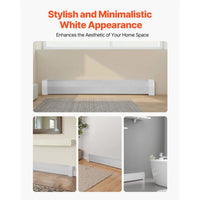 HKM-418643 Heavy-Duty Steel Baseboard Heater Cover for Easy Installation in Bedrooms, Model D0100X3L42XD01027R9SBX