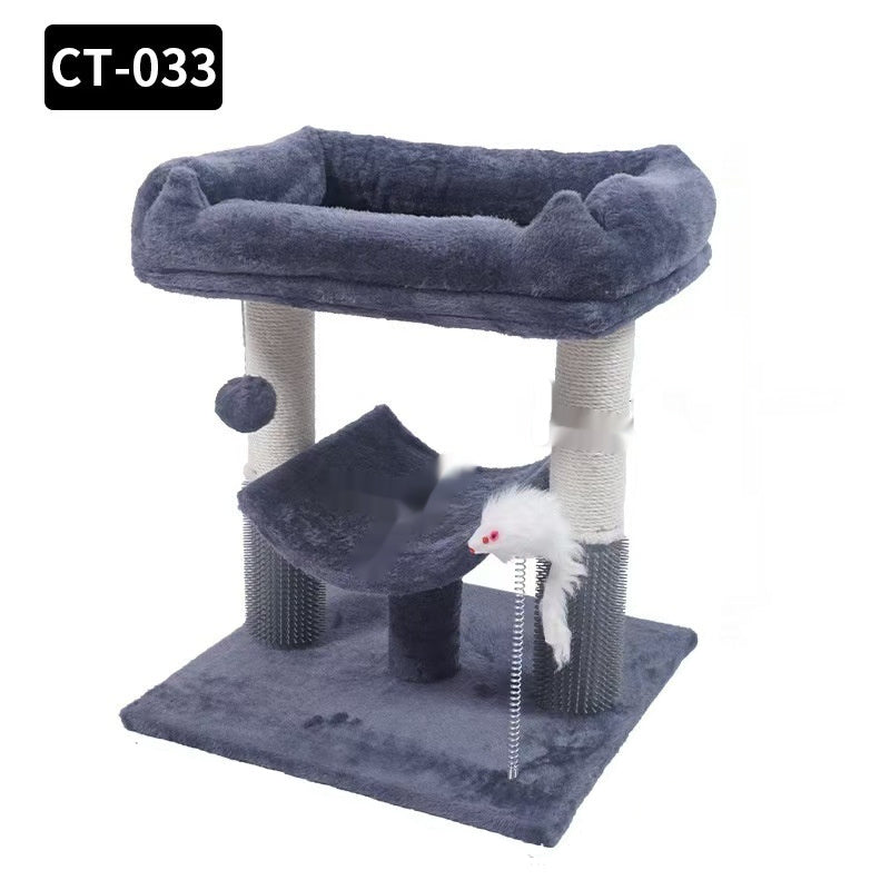 HKM-4187069 Light Gray Cat Tower with Integrated Design for Space Efficiency