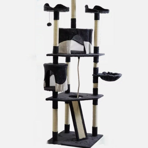 HKM-4187069 Light Gray Cat Tower with Integrated Design for Space Efficiency