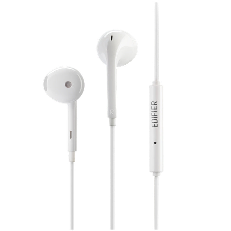 HKM-418771 Wired Semi-In-Ear Headset with Microphone for Mobile Phones - White, 1.2m Cable Length