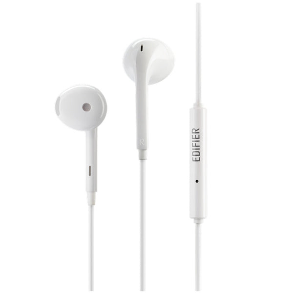 HKM-418771 Wired Semi-In-Ear Headset with Microphone for Mobile Phones - White, 1.2m Cable Length