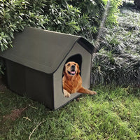 HKM-4187837 Waterproof Outdoor Dog Kennel and Cat House with Detachable Mat, Foldable Pet Shelter for Indoor and Outdoor Use