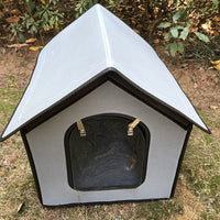 HKM-4187837 Waterproof Outdoor Dog Kennel and Cat House with Detachable Mat, Foldable Pet Shelter for Indoor and Outdoor Use