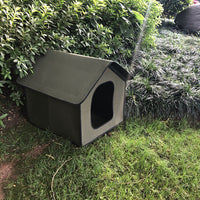 HKM-4187837 Waterproof Outdoor Dog Kennel and Cat House with Detachable Mat, Foldable Pet Shelter for Indoor and Outdoor Use
