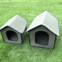 HKM-4187837 Waterproof Outdoor Dog Kennel and Cat House with Detachable Mat, Foldable Pet Shelter for Indoor and Outdoor Use