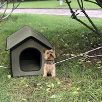 HKM-4187837 Waterproof Outdoor Dog Kennel and Cat House with Detachable Mat, Foldable Pet Shelter for Indoor and Outdoor Use