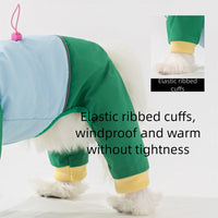 HKM-4188349 Waterproof 4-Leg Dog Jumpsuit with Hood for Outdoor Adventures