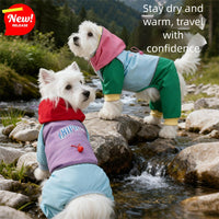 HKM-4188349 Waterproof 4-Leg Dog Jumpsuit with Hood for Outdoor Adventures