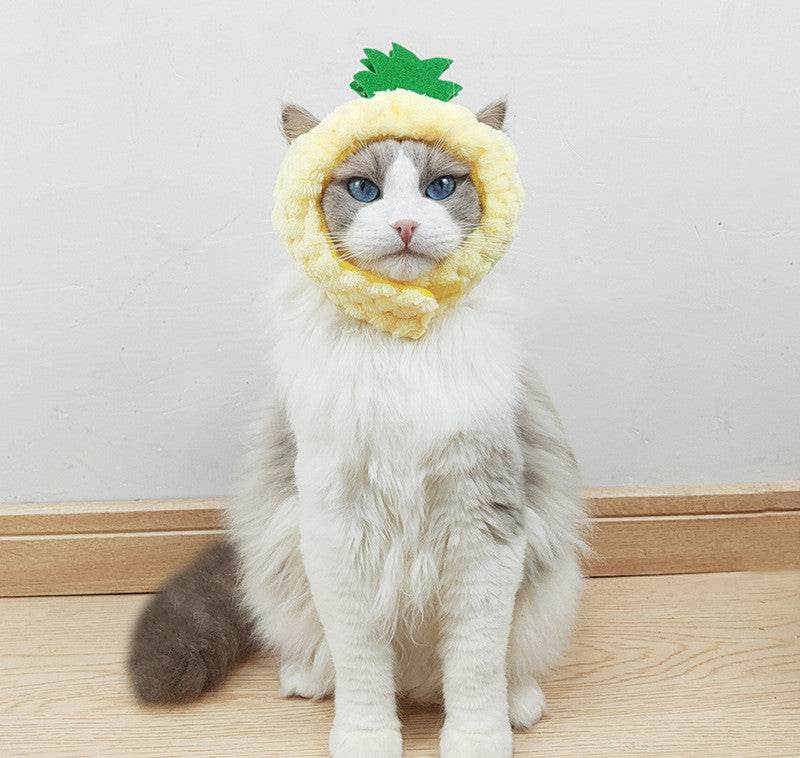 HKM-4188605 Pineapple Cat Hat Warm Puppet Headdress for Small Pets