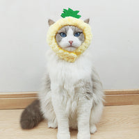 HKM-4188605 Pineapple Cat Hat Warm Puppet Headdress for Small Pets