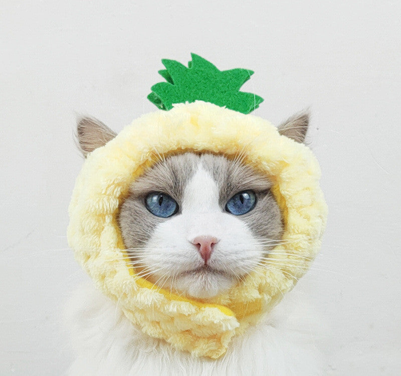HKM-4188605 Pineapple Cat Hat Warm Puppet Headdress for Small Pets