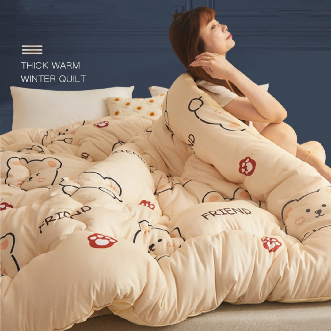 HKM-419027 Double Thick Cotton Duvet Insert - All Seasons, Various Sizes & Colors Available